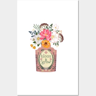 Bloom and grow vintage flowers Posters and Art
